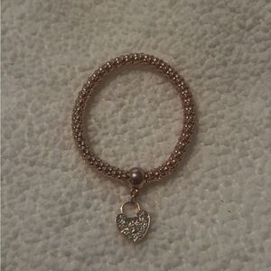 Elegant Rose Gold Heart Charm Bracelet